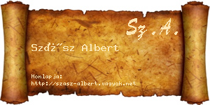 Szász Albert névjegykártya