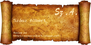 Szász Albert névjegykártya