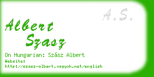 albert szasz business card