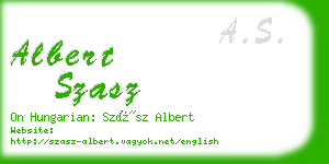 albert szasz business card